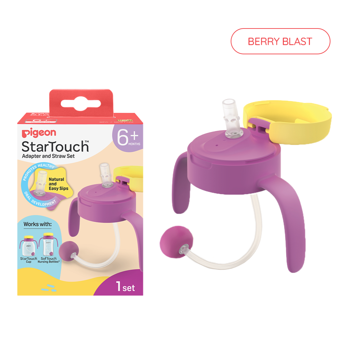 Pigeon Startouch Straw Cup With Gravity Ball 250ml 6m+ & Replacement Accessories
