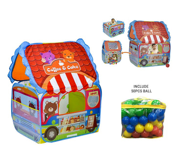 BabyOne Kids Coffee & Cake Play Tent Ball House (50pcs ball)
