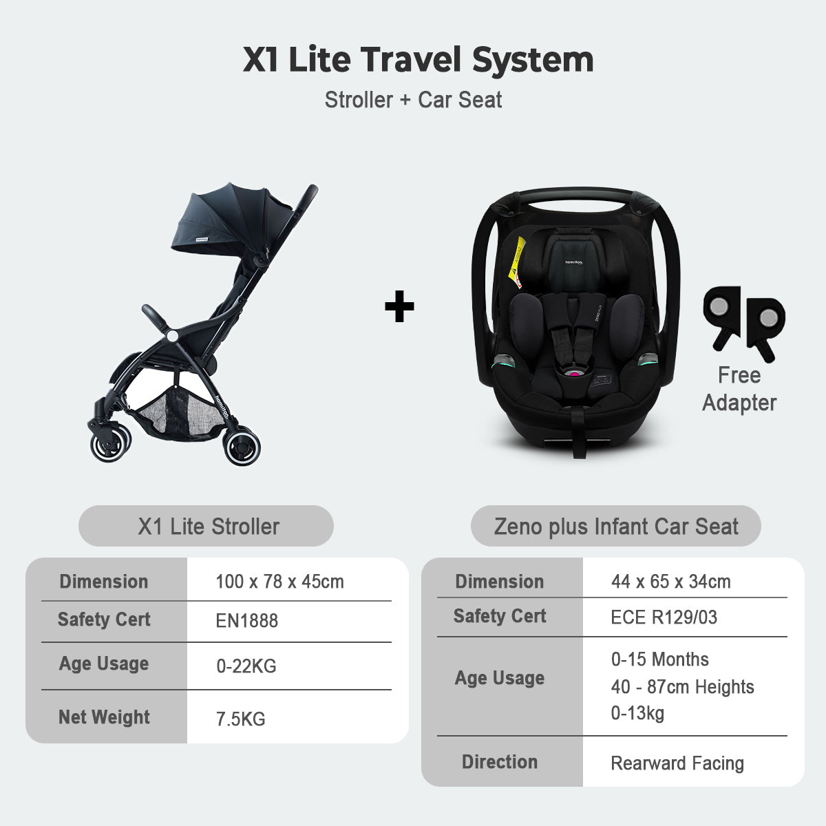 Hamilton X1 Lite MagicFold Stroller ( 2 Years Warranty )