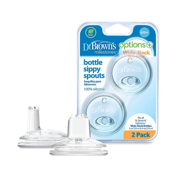 Dr Brown's Wide-Neck Options+ Bottle Sippy Spout 2pcs