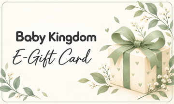 Baby Kingdom E-Gift Card with a sage ribbon gift box
