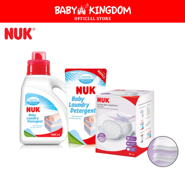 NUK 2x60pcs Breast Pad+1000ml Laundry Detergent + 750ml Refill Set (Promo)
