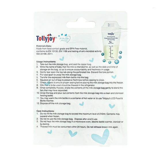 Tollyjoy Disposable Breast Milk Storage Bag (Anti Bacterial) x 25 pcs