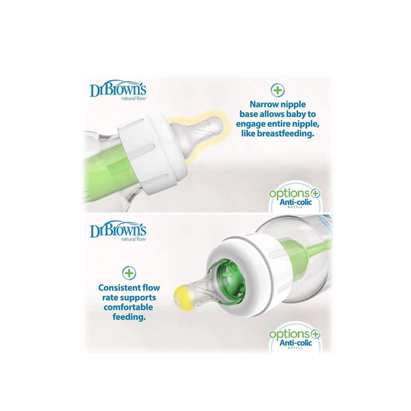 Dr Brown's Glass Wide-Neck Options+ Baby Bottles (150ML/270ML)