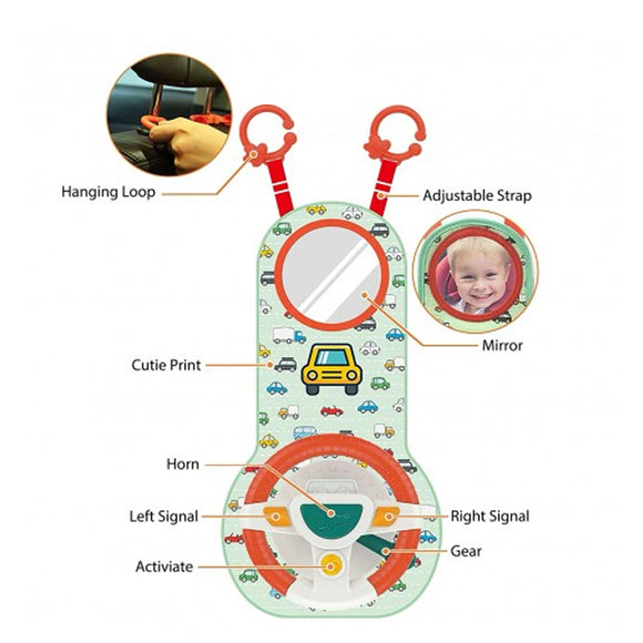 Lucky Baby On The Go Deluxe Steering Wheel W/Mirror