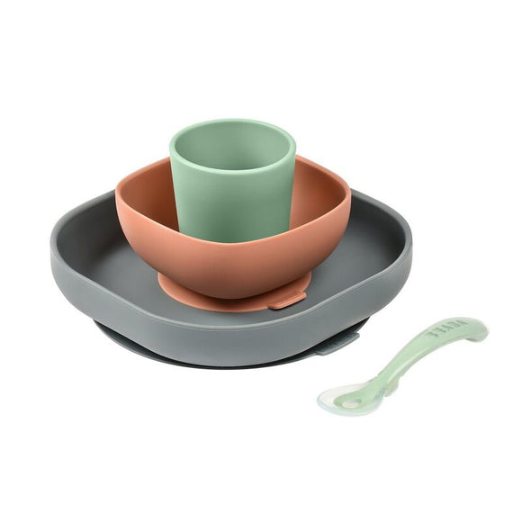 Beaba 4 in 1 Silicone Dining Set With Suction Cup -Not For Sale
