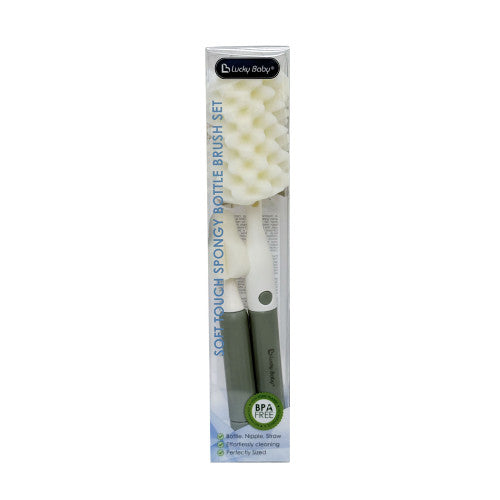 Lucky Baby Swoosh Spongy Bottle Brush With Removable Teat Cleaner