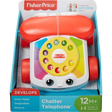 Fisher-Price Chatter Telephone Baby And Toddler Pull Toy Phone With Rotary Dial