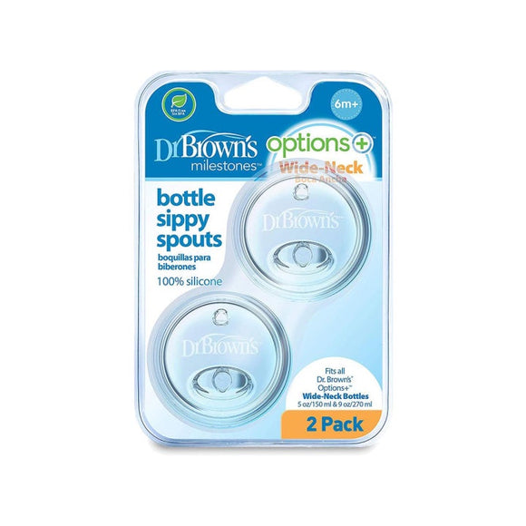 Dr Brown's Wide-Neck Options+ Bottle Sippy Spout 2pcs
