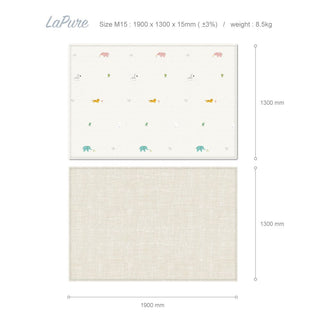Parklon LaPure Playmat Jungle Friends Block Herringbone / Fabric Beige (M15 / L15)