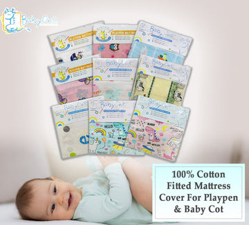 BabyOne 100% Cotton Playpen/Baby Cot Fitted Sheet Cover