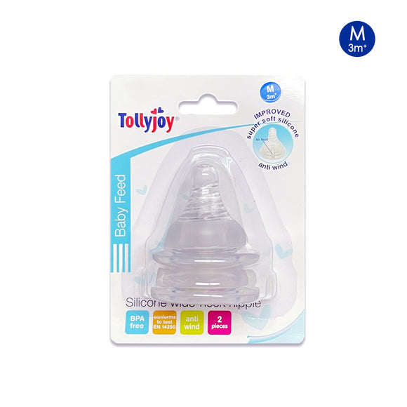 Tollyjoy Silicone Wide Neck Nipple-Anti Wind/ Air Vent (2pcs)