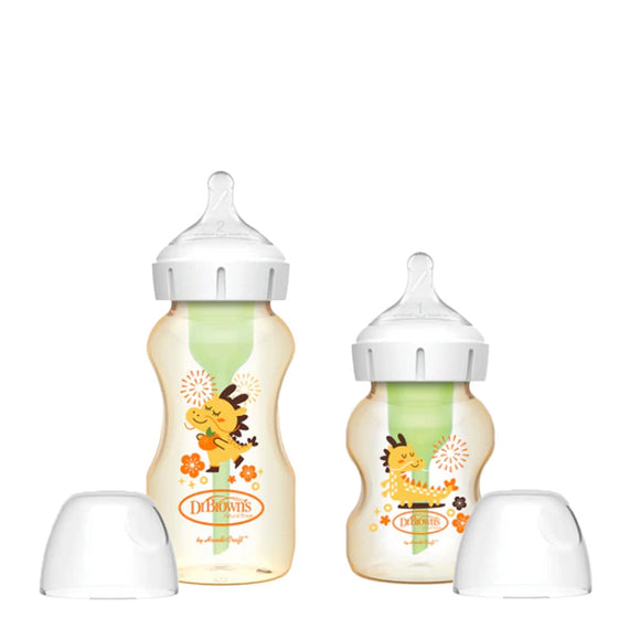 Dr Brown's Options+ Wide Neck PPSU Bottle w/L2 Nipple (Dragon) 150ml/270ml