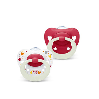 Buy night-heartswhite-pink NUK Signature Night Silicone Soother