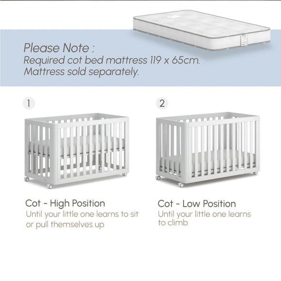 [Free Installation] Australia Boori Turin High Quality Convertible Baby Cot