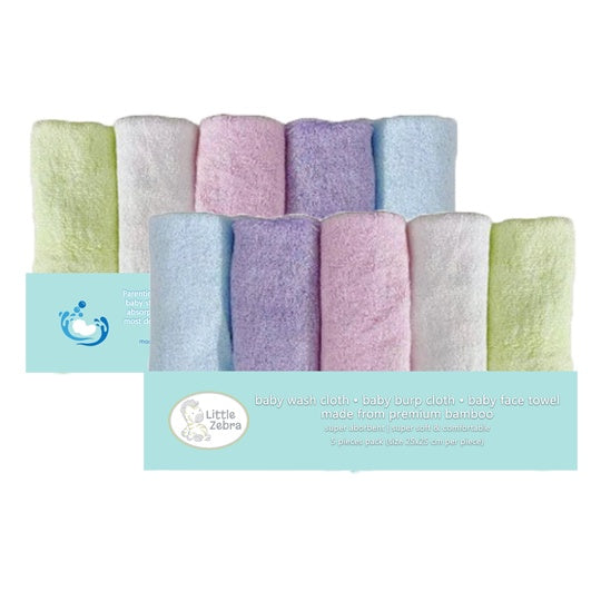 Little Zebra Premium Bamboo Cloth Towel Wash Cloth (25x25cm)