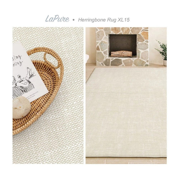 Parklon LaPure Herringbone Rug Fabric Beige (XL15) Size: 2350x1400x15mm