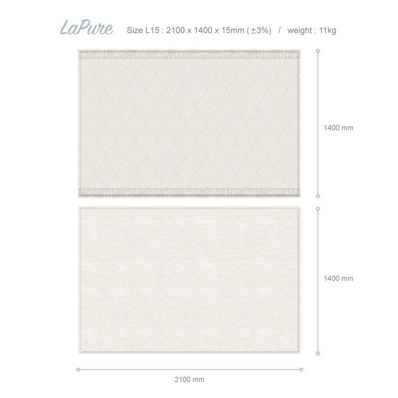 Parklon LaPure Tasslug Sage Beige (L15) Size: 2100x1400x15mm
