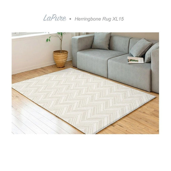 Parklon LaPure Herringbone Rug Fabric Beige (XL15) Size: 2350x1400x15mm