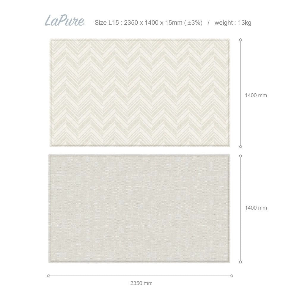 Parklon LaPure Herringbone Rug Fabric Beige (XL15) Size: 2350x1400x15mm