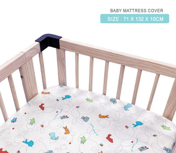 My Bunny Friend Fitted Sheet For Baby Mattress (71x132x10cm)