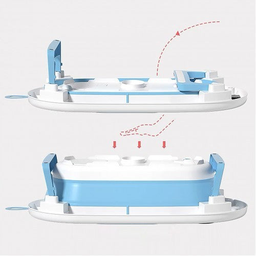 Lucky Baby Baly Collapsible Bath Tub W/Thermometer & Bath Support + Shower Skoop + Orangizer
