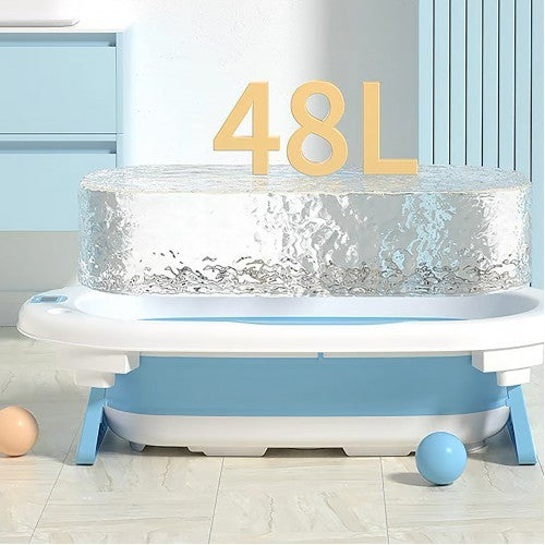 Lucky Baby Baly Collapsible Bath Tub W/Thermometer & Bath Support + Shower Skoop + Orangizer