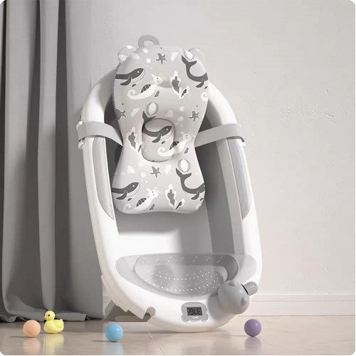 Lucky Baby Baly Collapsible Bath Tub W/Thermometer & Bath Support + Shower Skoop + Orangizer