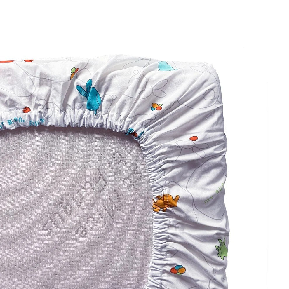 My Bunny Friend Fitted Sheet For Baby Mattress (71x132x10cm)