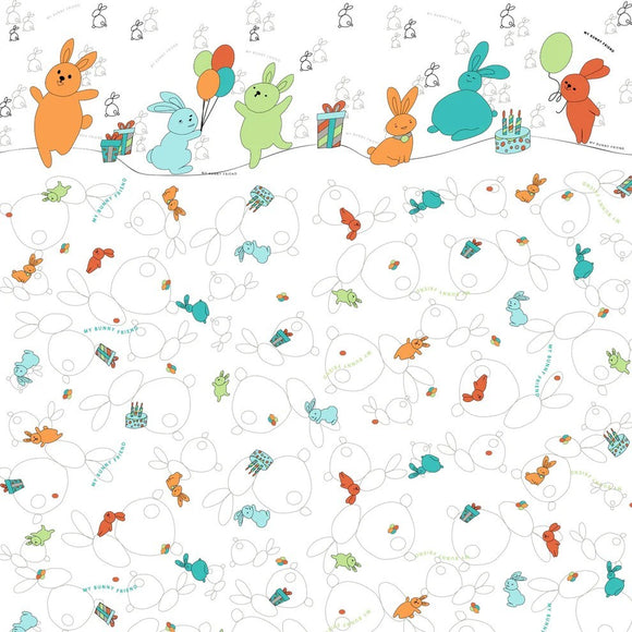 My Bunny Friend Fitted Sheet For Baby Mattress (71x132x10cm)