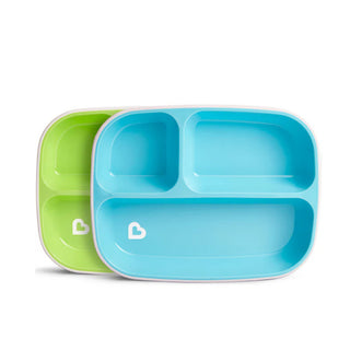 Buy blue-green Munchkin Splash Devided Plates - 2 Pack