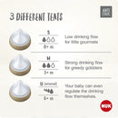 NUK Perfect Match Temperature Control Milk Bottle with Soft Silicone Teat 150ml - 0m+-5