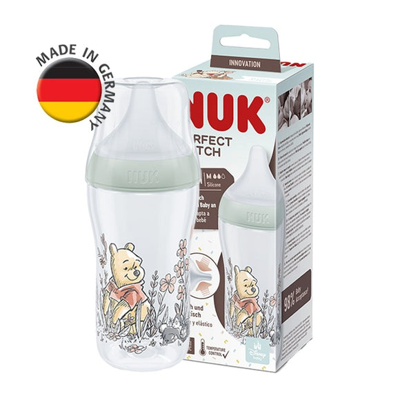 NUK Perfect Match Temperature Control Feeding Bottles with Soft Silicone Teat 260ml - 3m+