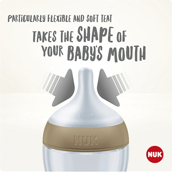 NUK Perfect Match Temperature Control Milk Bottle with Soft Silicone Teat 150ml - 0m+