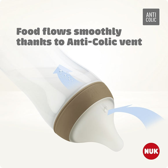 NUK Perfect Match Temperature Control Feeding Bottles with Soft Silicone Teat 260ml - 3m+