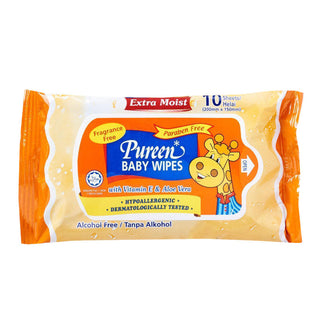 Pureen Baby Wipes Fragrance Free Baby Wet Wipes Wet Tissue 10s (promo)
