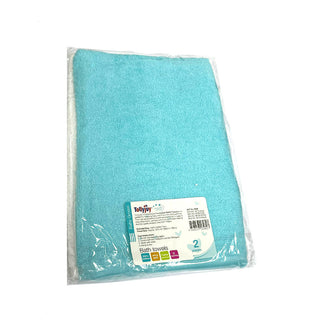 Buy white-blue Tollyjoy Twin Pack Bath Towel