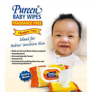 Pureen Baby Wipes Fragrance Free Baby Wet Wipes Wet Tissue 10s (promo)