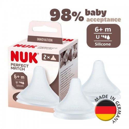 NUK Perfect Match Baby Bottles teat 2 pieces (0M+ / 3M+ / 6M+)