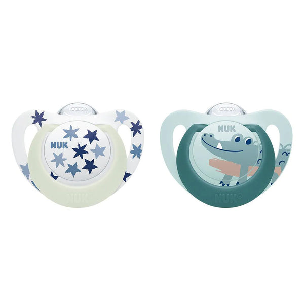 NUK Star Day & Night Silicone Soother Pacifier 2pcs/box