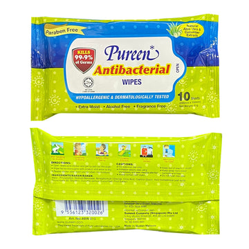 Pureen Antibacterial Wipes 10 sheets - 0