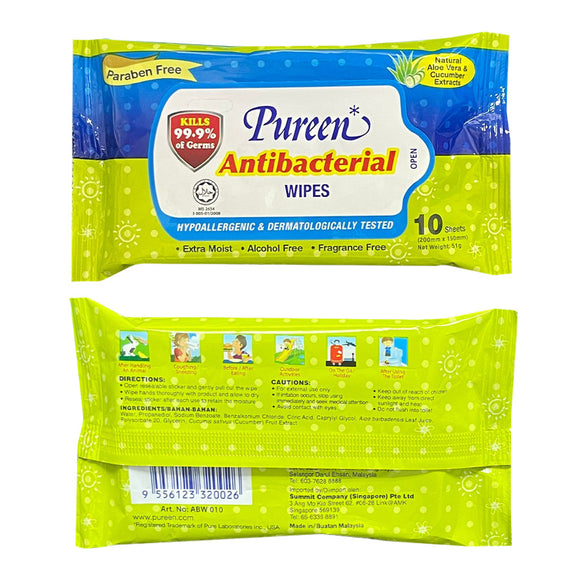 Pureen Antibacterial Wipes 10 sheets