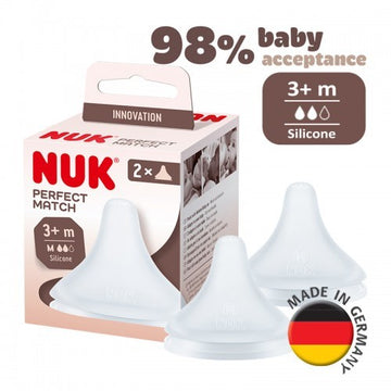 NUK Perfect Match Baby Bottles teat 2 pieces (0M+ / 3M+ / 6M+)