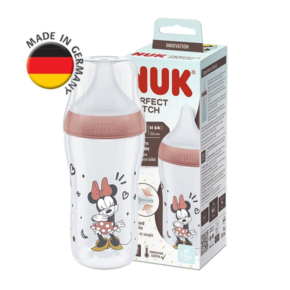 NUK Perfect Match Temperature Control Feeding Bottles with Soft Silicone Teat 260ml - 3m+