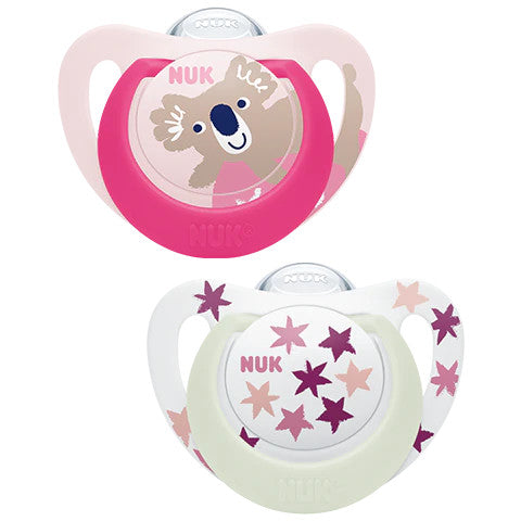 NUK Star Day & Night Silicone Soother Pacifier 2pcs/box