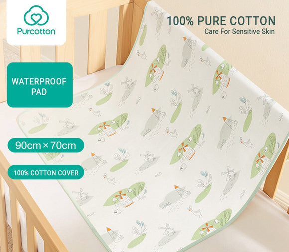 Purcotton Baby Cotton Waterproof Pad - Windmill