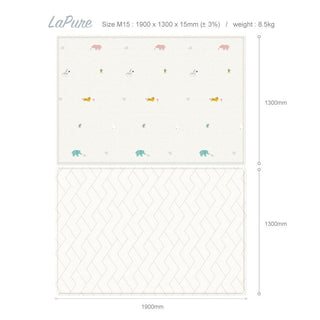 Parklon LaPure Playmat Jungle Friends Block Herringbone / Fabric Beige (M15 / L15)