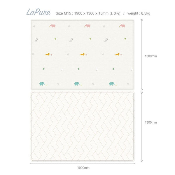 Parklon LaPure Playmat Jungle Friends Block Herringbone / Fabric Beige (M15 / L15)