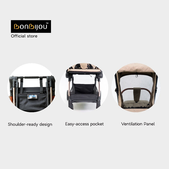 Bonbijou Mini-Go Compact Lightweight Travel Friendly Stroller