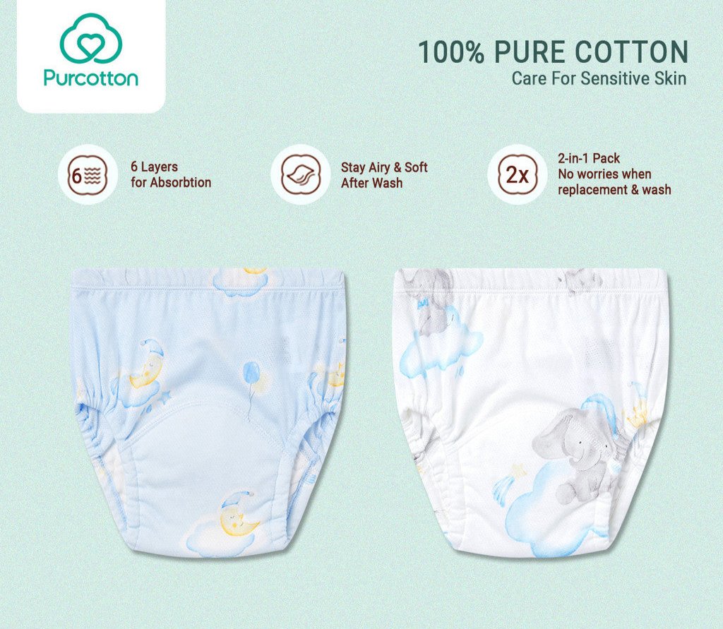 Purcotton Cotton Toilet Training Pants 2pcs